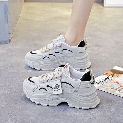 Damen Sneaker Sportlich Chunky Rutschfest Weiße