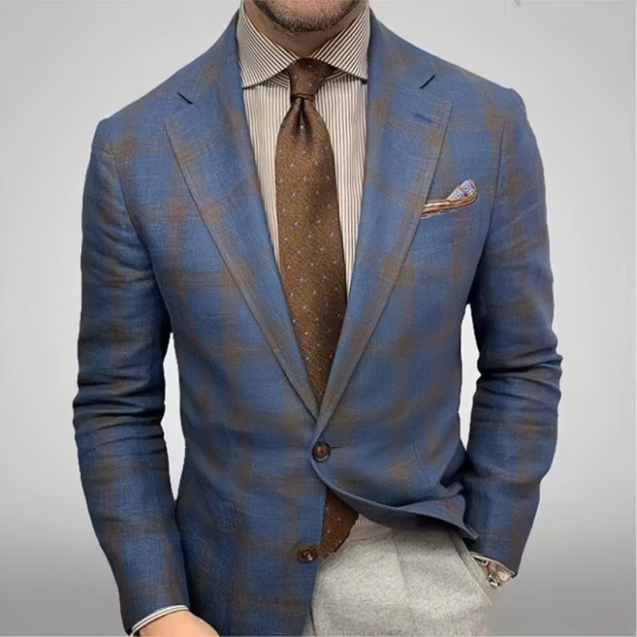 Herren Blazer Kariert Modern Berlin Stil