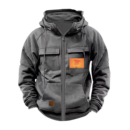 Herren Kapuzenjacke Multifunktionsjacke Praktisch Mit Taschen