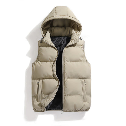Herren Daunenweste Steppjacke mit Kapuze und Taschen