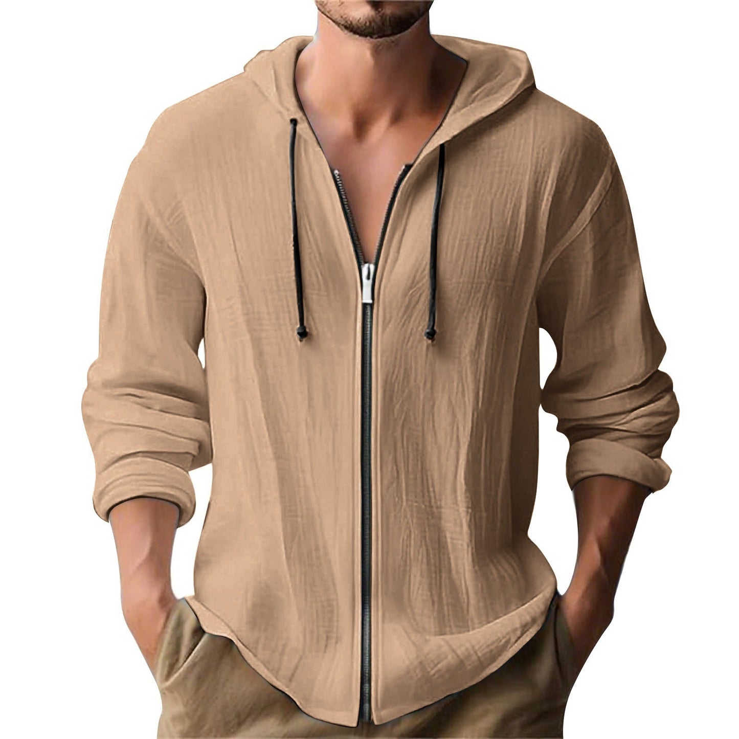 Herren Kapuzenjacke Lässig Reißverschluss Modern
