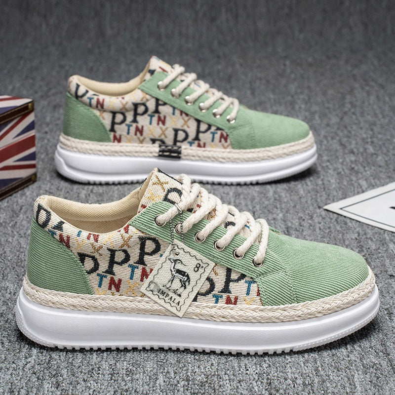 Damen Sneaker Modisch Geflochtene Sohle Bequem Canvas