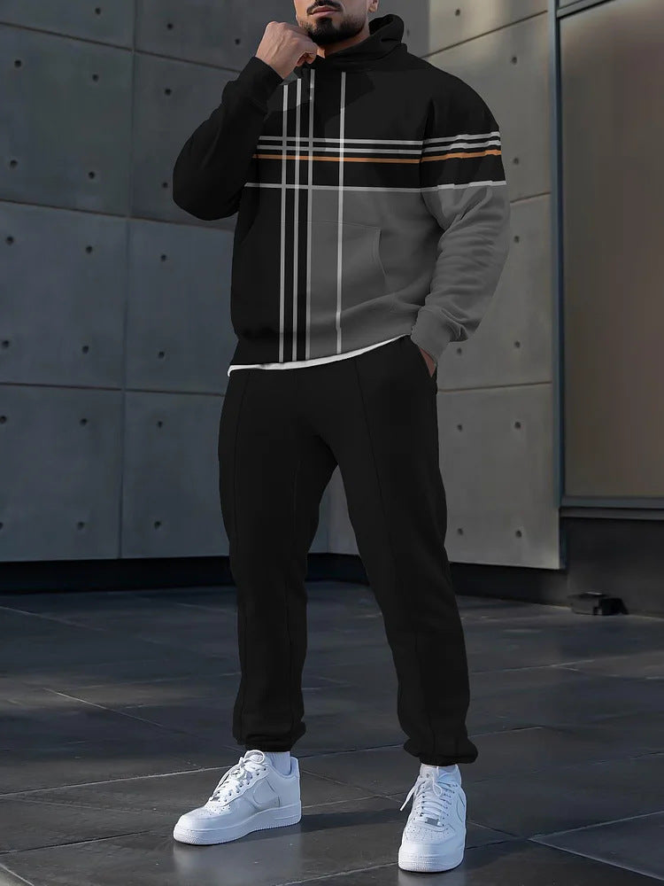 Herren Sportanzug Jogging Set Streifenmuster Modern - BerlinGlamour