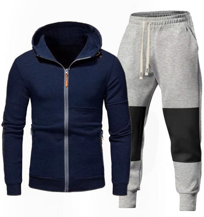 Herren Sportset Hoodie Jogginghose mit Reißverschlusstaschen