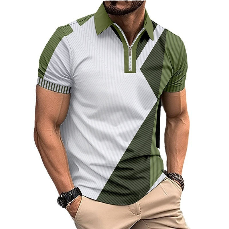 Herren Poloshirt Kurzarm Modern Geometrisches Design