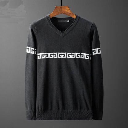 Herren Pullover V-Ausschnitt Modern Dekorativ