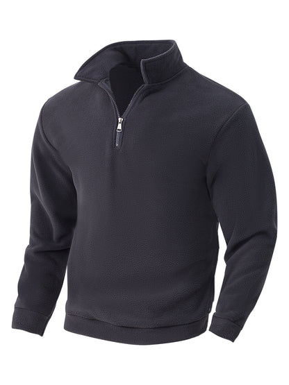 Herren Fleece Pullover Halbzipper Hoher Kragen Warm