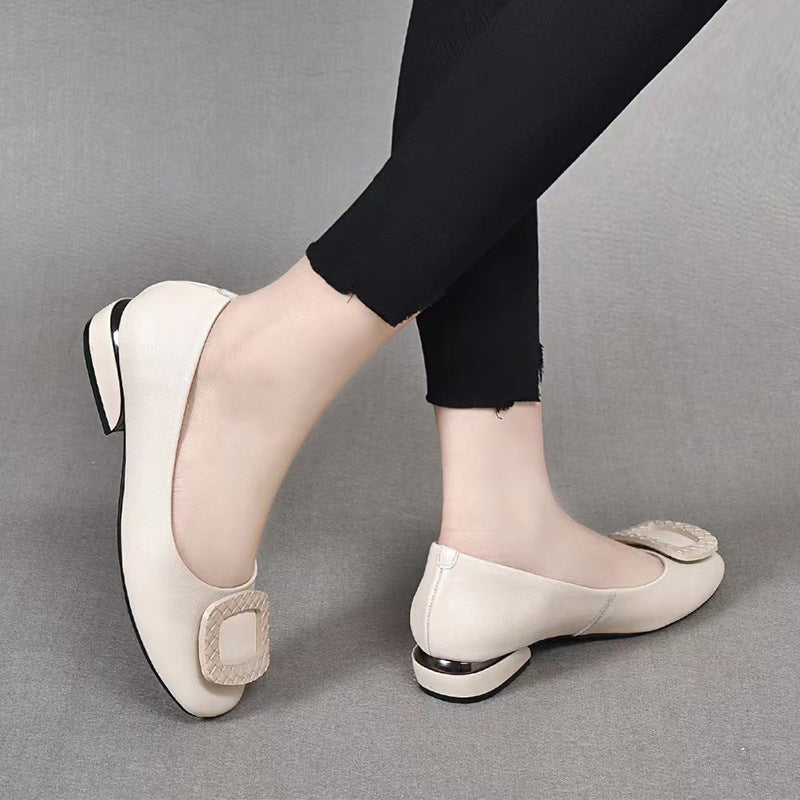 Damen Ballerinas Klassisch Schnallen Design Schuhe