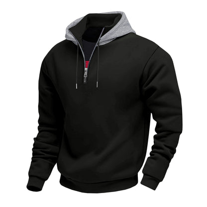 Männer Kapuzenpullover Mit Reißverschluss Kontrastfutter Modern