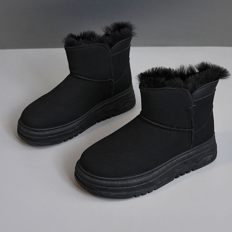 Damen Winterstiefel Warm Flauschig Rutschfest Schwarz