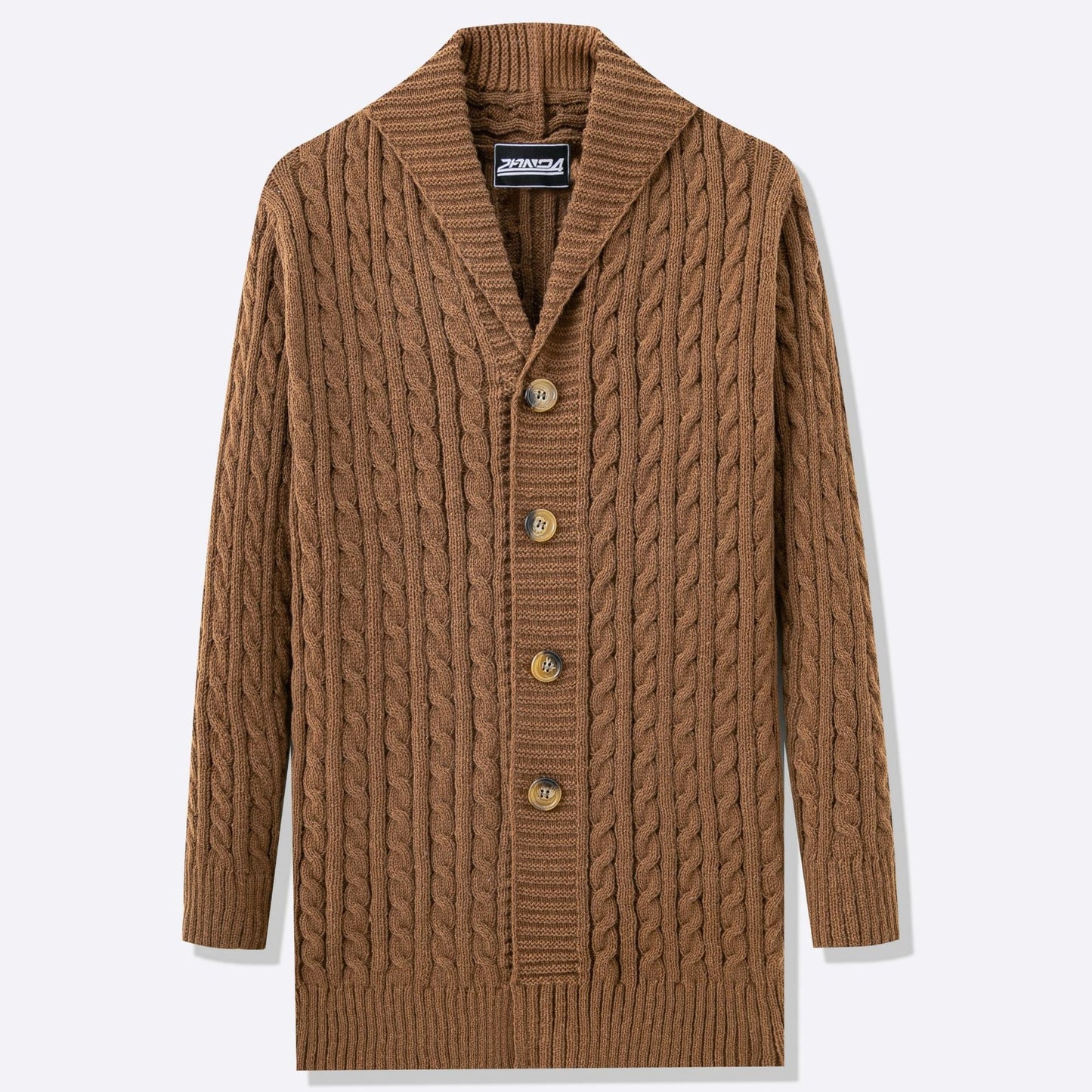 Herren Strickjacke Offen Modern Knopf Detail Design