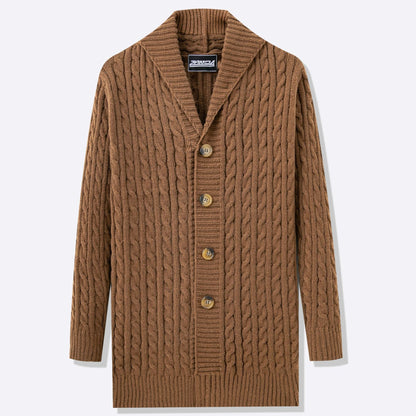 Herren Strickjacke Offen Modern Knopf Detail Design