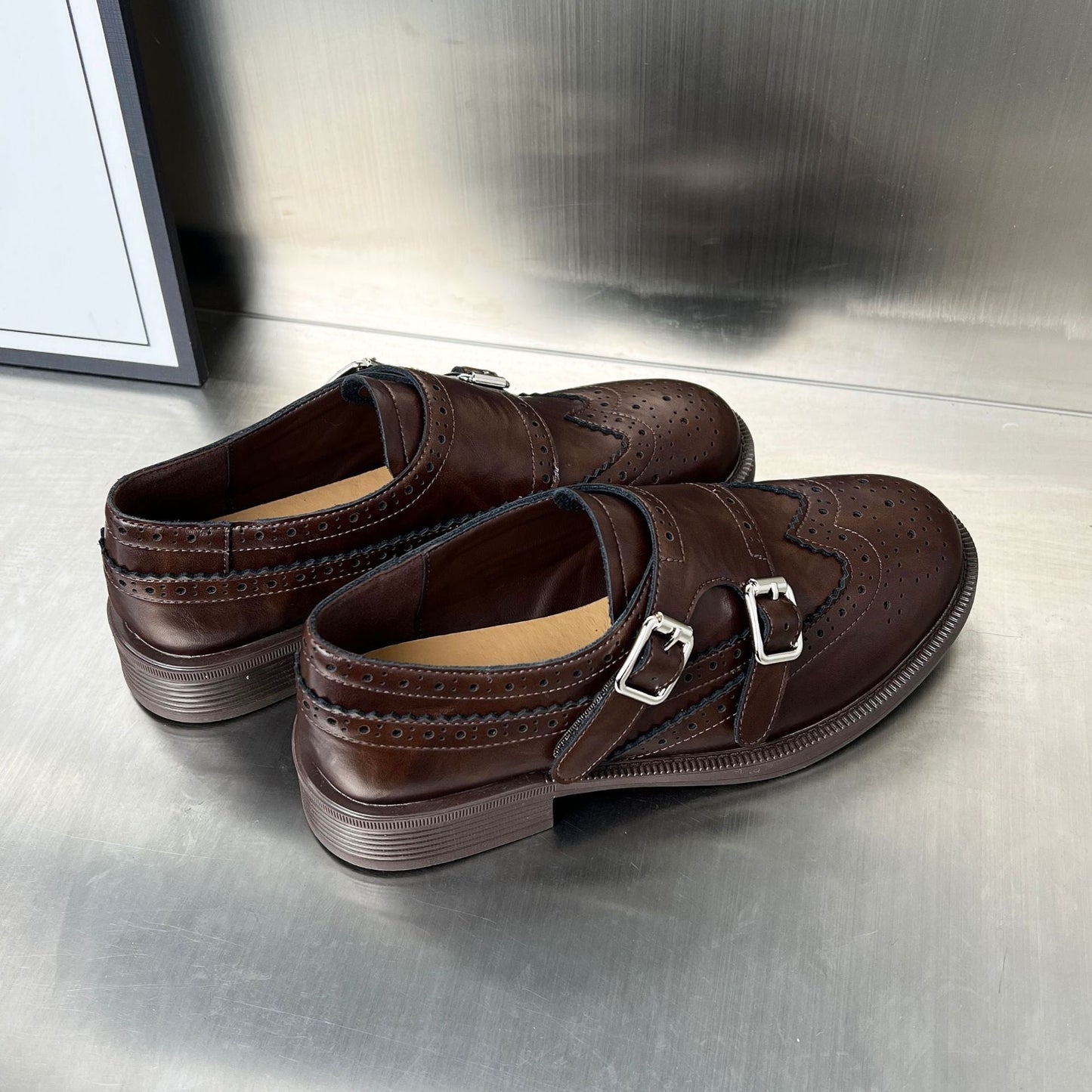 Damen Schnürschuhe Elegante mit Doppelschnalle Modisch
