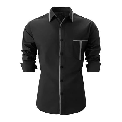 Herren Hemd Langarm Elegantes Modernes Bürohemd - BerlinGlamour