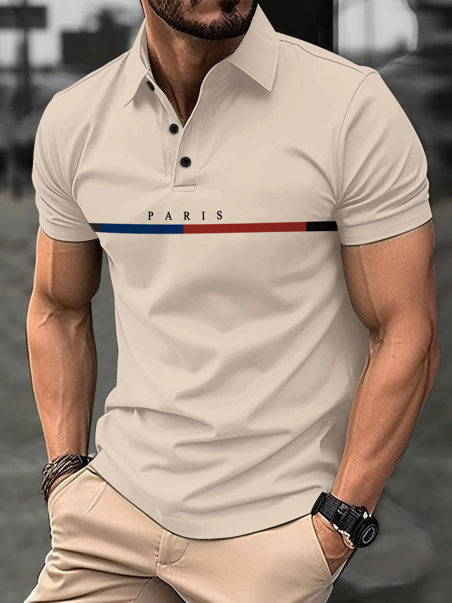 Herren Polohemd mit stylischem Druck Berlin Modern