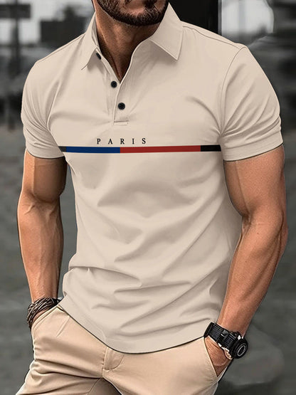 Herren Polohemd mit stylischem Druck Berlin Modern