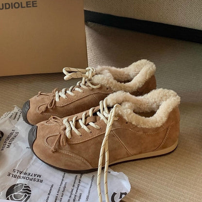 Damen Winter-Sneaker Sportlich Warm mit Kunstfell