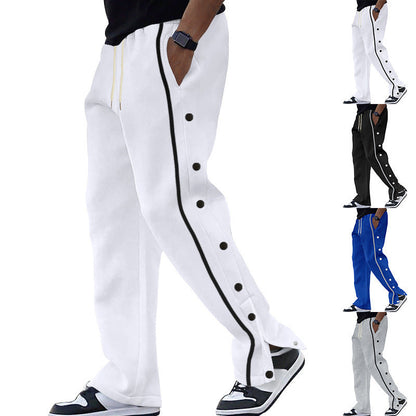 Herren Freizeithose Sportlich mit Druckknöpfen Schwarz - BerlinGlamour