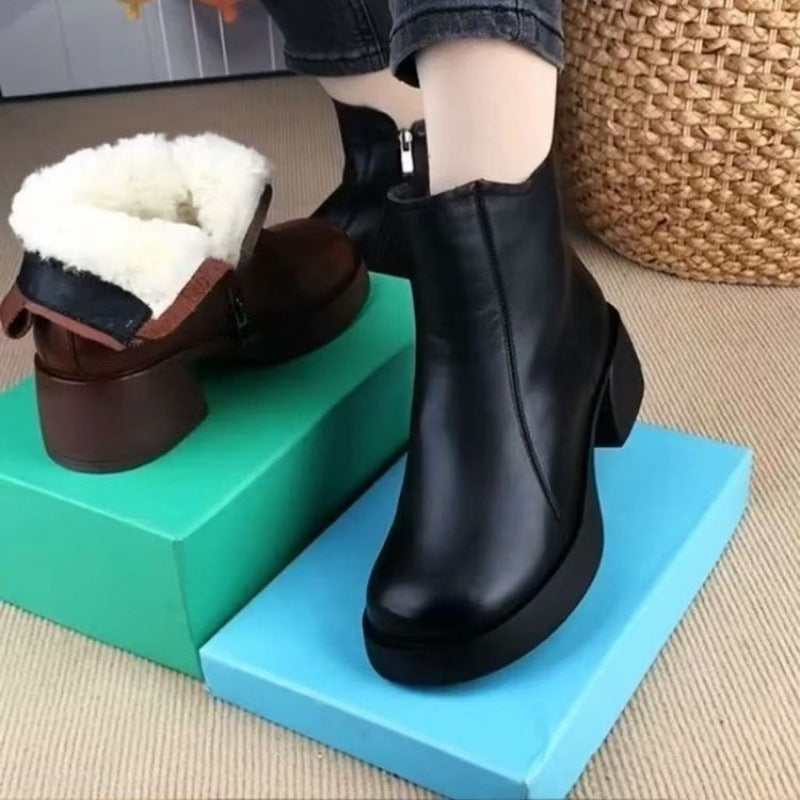 Damen Stiefeletten Warm Rutschfest Komfort Schuhe Winter