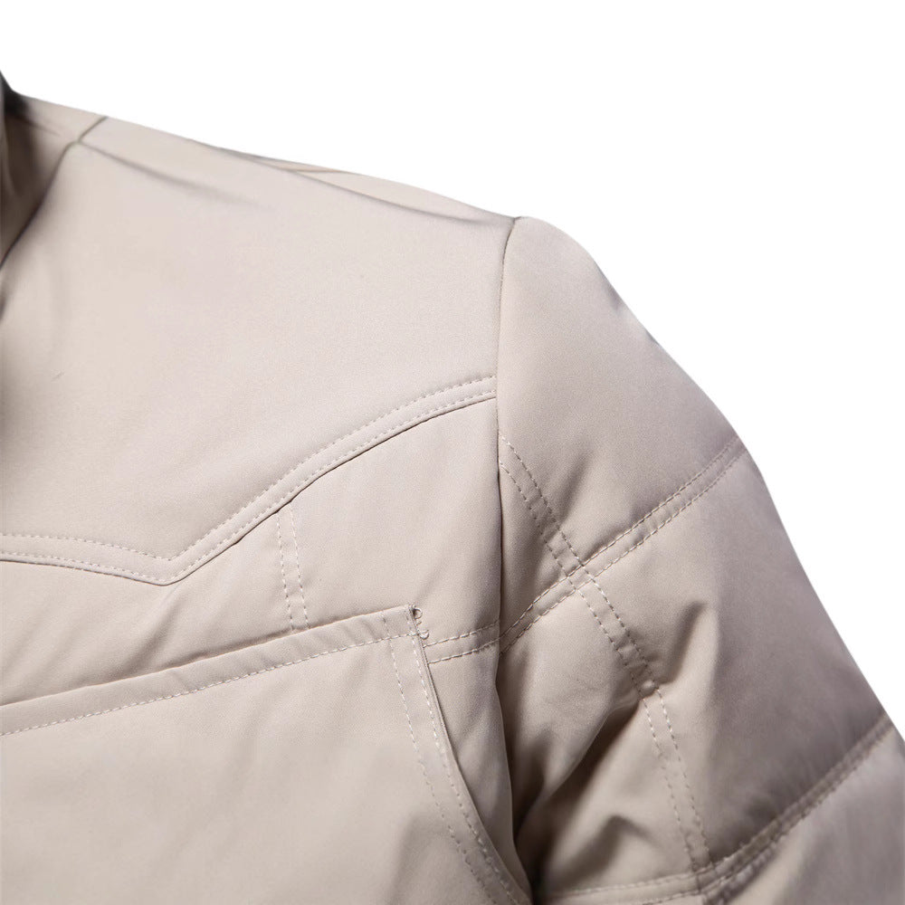 Herren Winterjacke Warm Gefüttert mit Taschen Schwarz