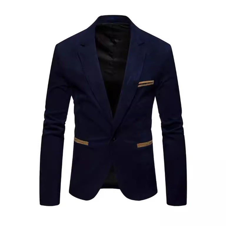 Herren Blazer Wildleder Modisch Strukturiert Schwarz