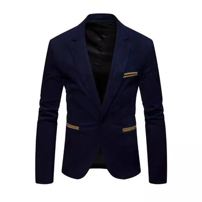Herren Blazer Wildleder Modisch Strukturiert Schwarz