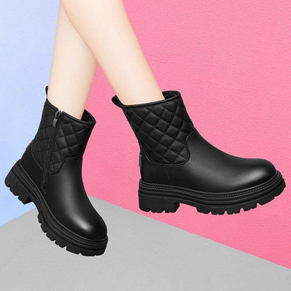 Damen Winterstiefel Gefüttert Warm mit Reißverschluss Rutschfest