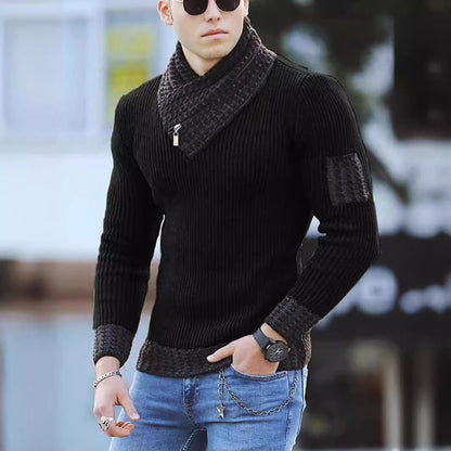 Herren Pullover Strukturiert Moderner Stehkragen