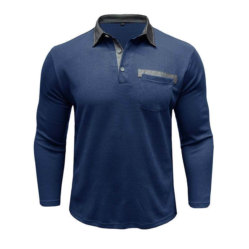 Herren Polohemd Langarm Modern Eleganter Stil