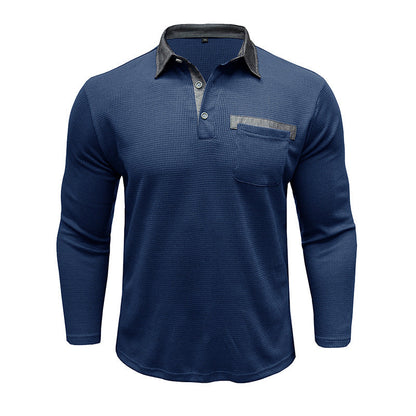 Herren Polohemd Langarm Modern Eleganter Stil