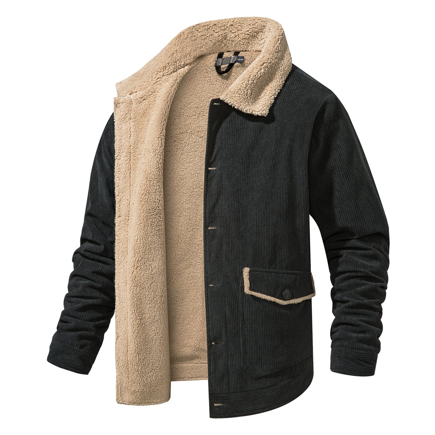Herren Cordjacke Weich Innenfutter Leder Optik