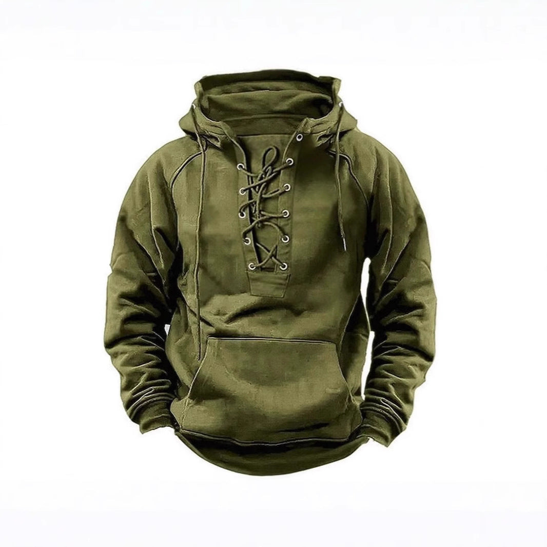 Herren Kapuzenpullover Weich Warm Schnürdesign Modern