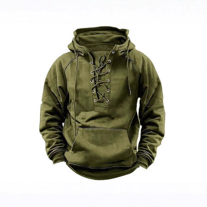 Herren Kapuzenpullover Weich Warm Schnürdesign Modern