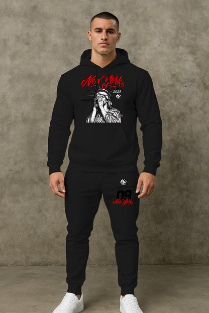 Herren Kapuzenpullover Set Lässig Mit Hose Sportlich