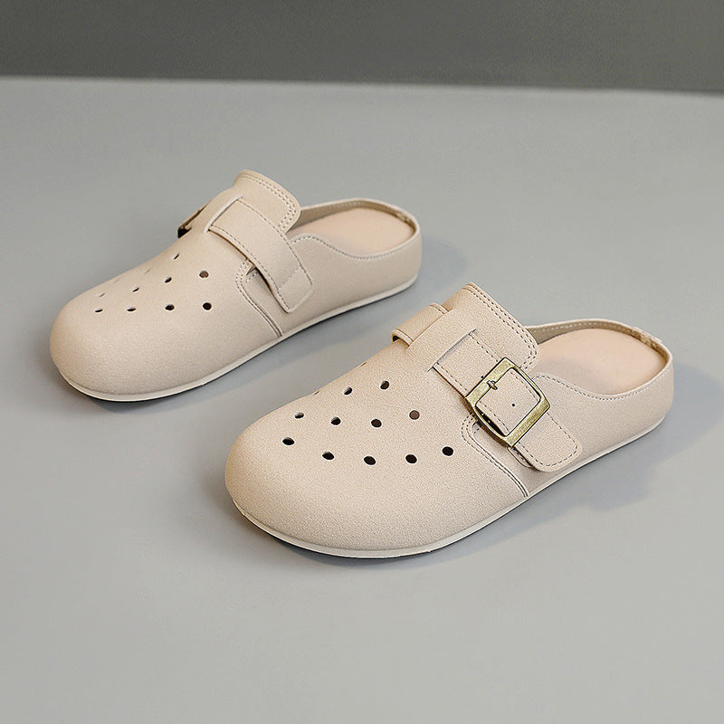 Damen Clogs Bequem Atmungsaktiv mit Riemen Schwarz