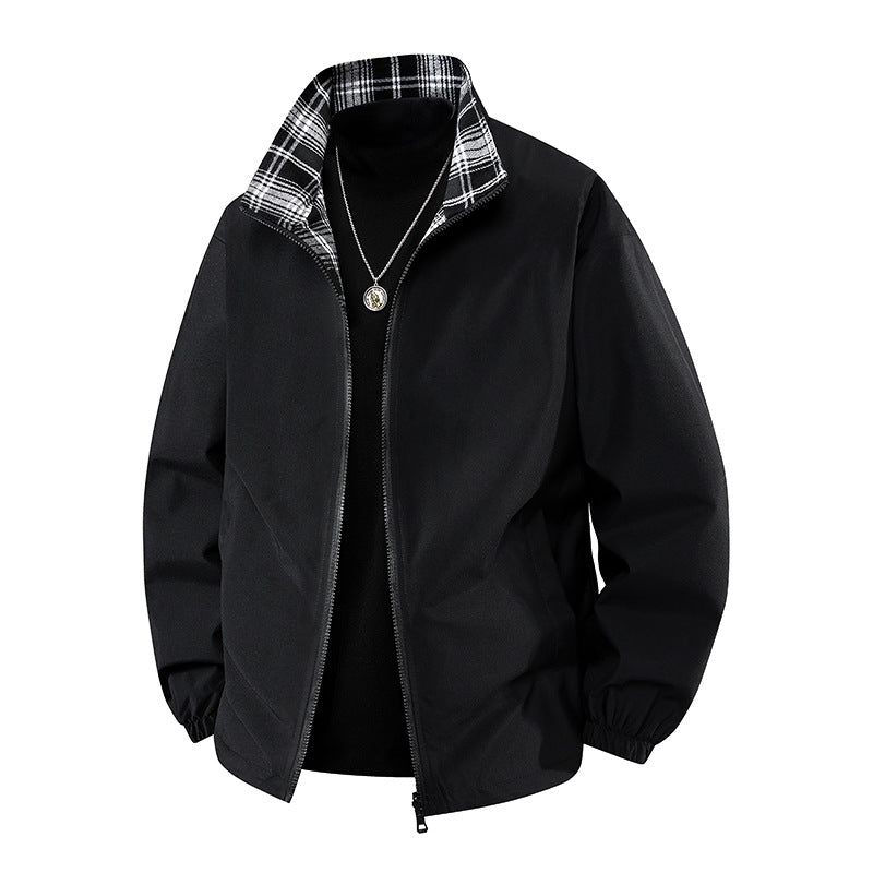 Herren Bomberjacke Leicht Kariert Modern