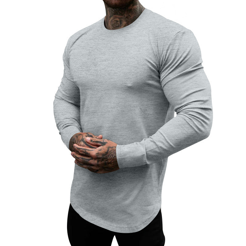 Herren Langarmshirt Weich Baumwolle Modern Rundhals