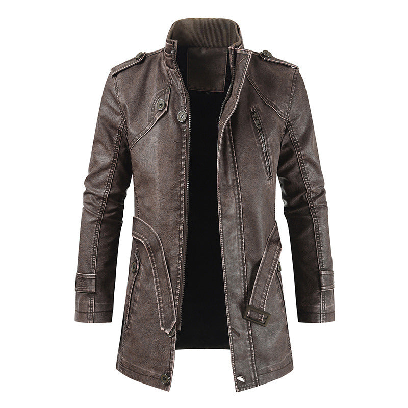Lederjacke Herren Modisch Asymmetrisch Reißverschluss