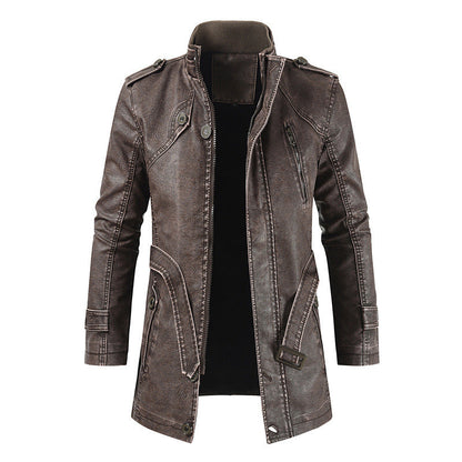 Lederjacke Herren Modisch Asymmetrisch Reißverschluss