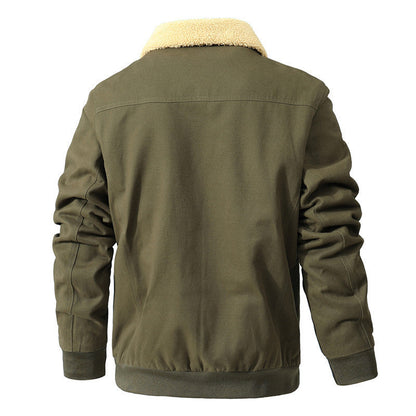 Herren Parka Jacke mit Sherpa Futter Warm Modern