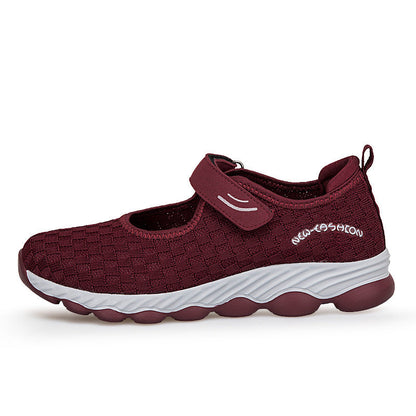 Damen Freizeitschuhe Bequem Slip-On Klettverschluss Schuhe
