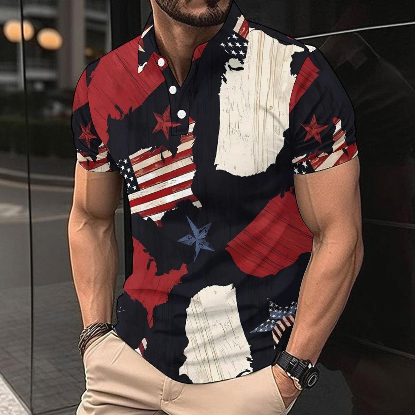 Herren Kurzarmhemd mit Berlin Design Modern - BerlinGlamour