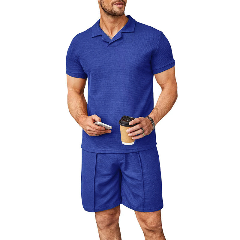 Herren Polo-Shirt und Shorts-Set Atmungsaktiv Leicht Sommer