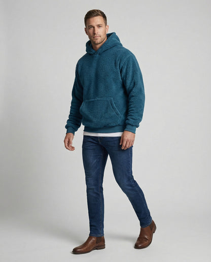 Weicher Teddy-Pullover Herren mit Taschen Praktisch