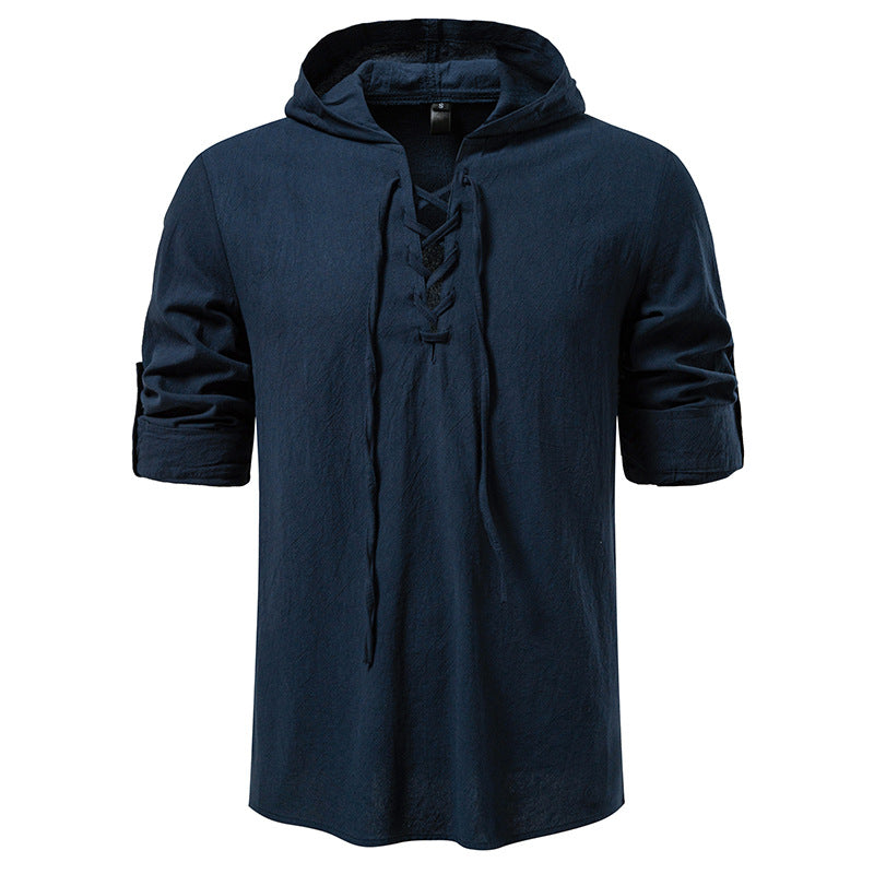 Herren Kapuzenpullover Modern Schnürdesign Streetwear