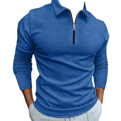 Herren Sportshirt Langarm Reißverschluss Modern