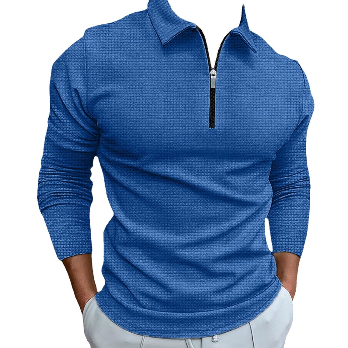 Herren Poloshirt Stehkragen Modern Slimfit
