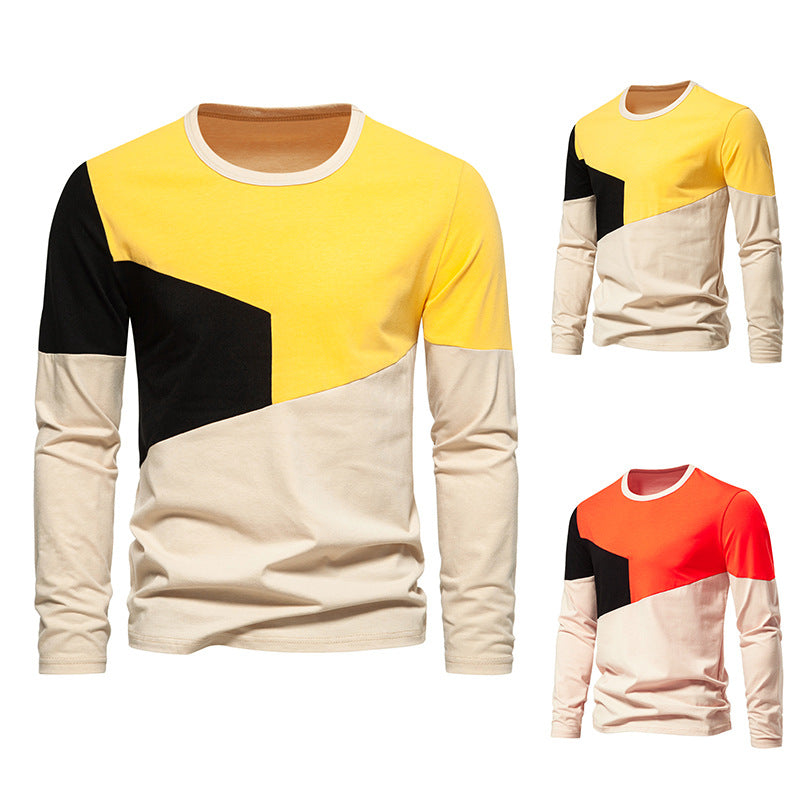 Herren Langarmshirt Baumwolle Farbblock Modern Geschäftlich