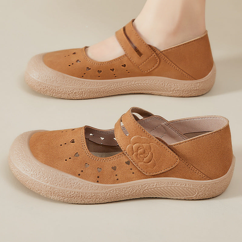 Damen Clogs Komfortabel Floral mit Klettverschluss