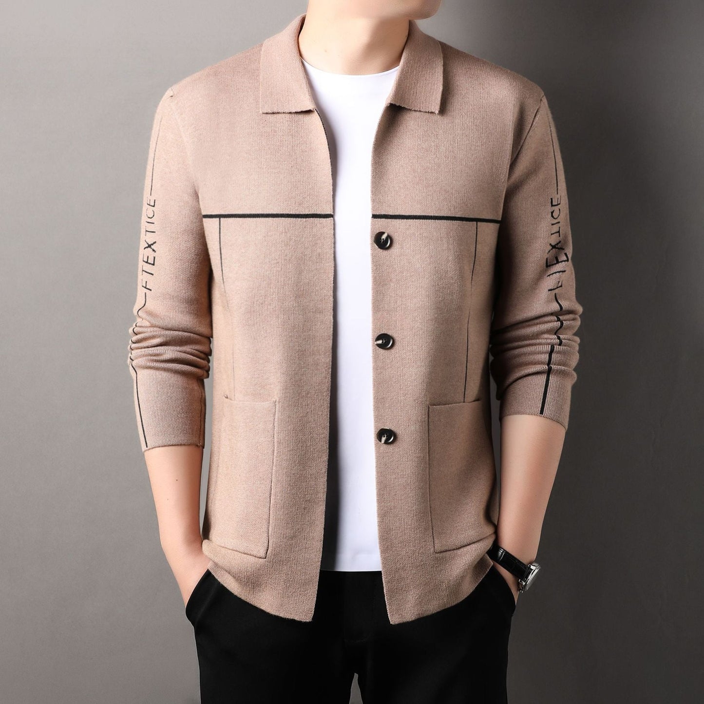 Herren Strickjacke Modisch Hochkragen Elegante Knöpfe - BerlinGlamour